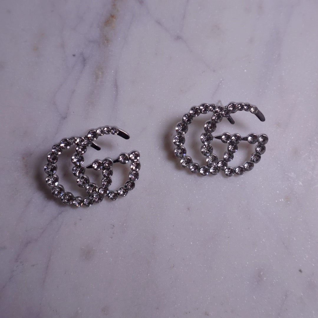 Double G diamonte studs
